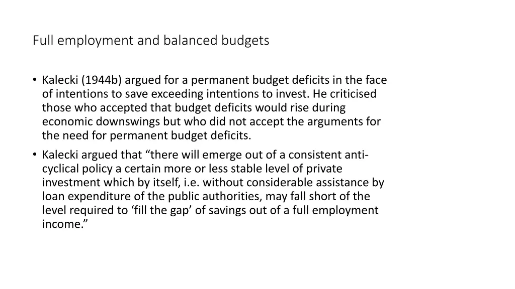 full employment and balanced budgets 2