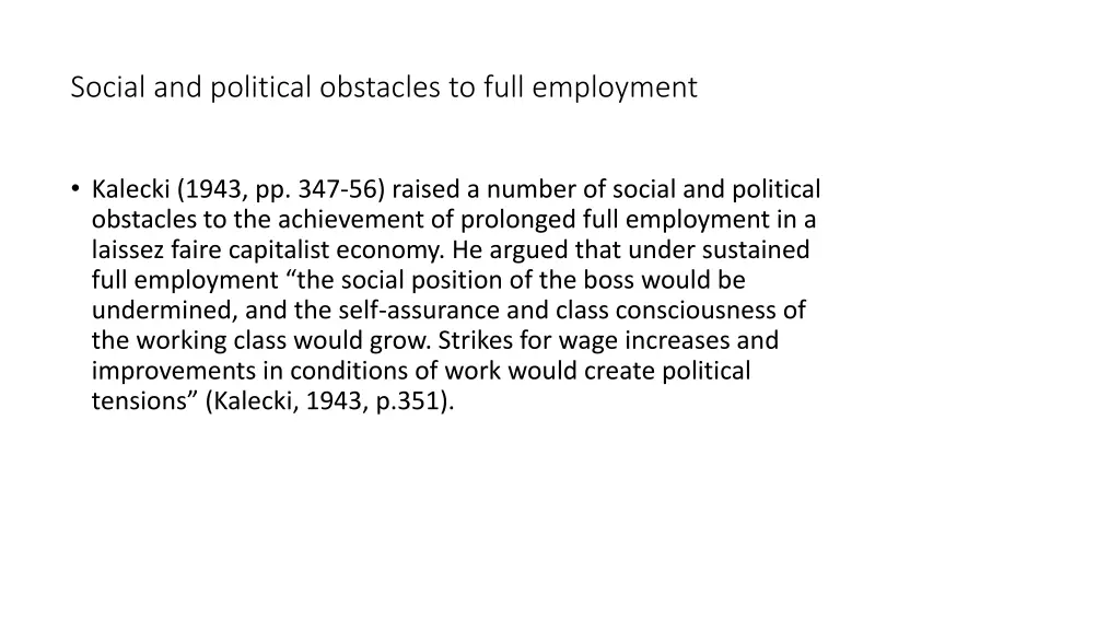 social and political obstacles to full employment 3