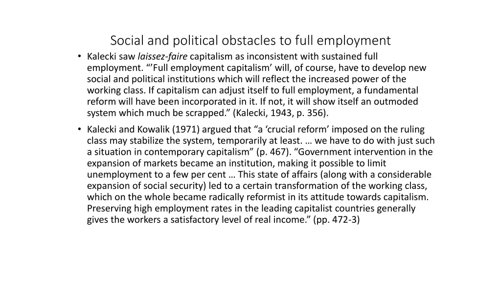 social and political obstacles to full employment 4