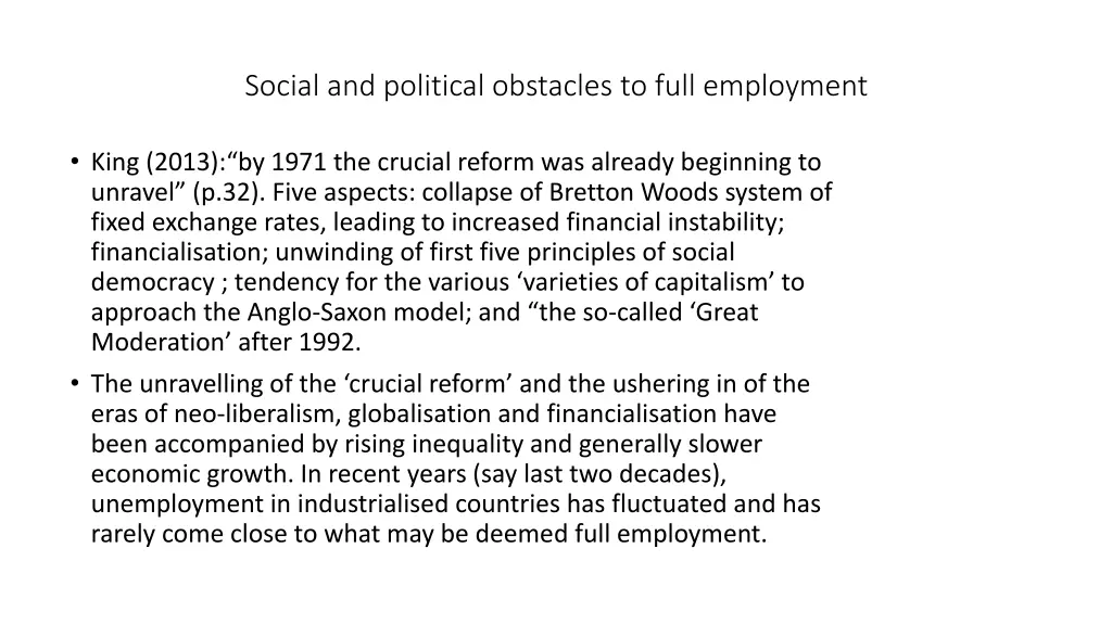 social and political obstacles to full employment 5