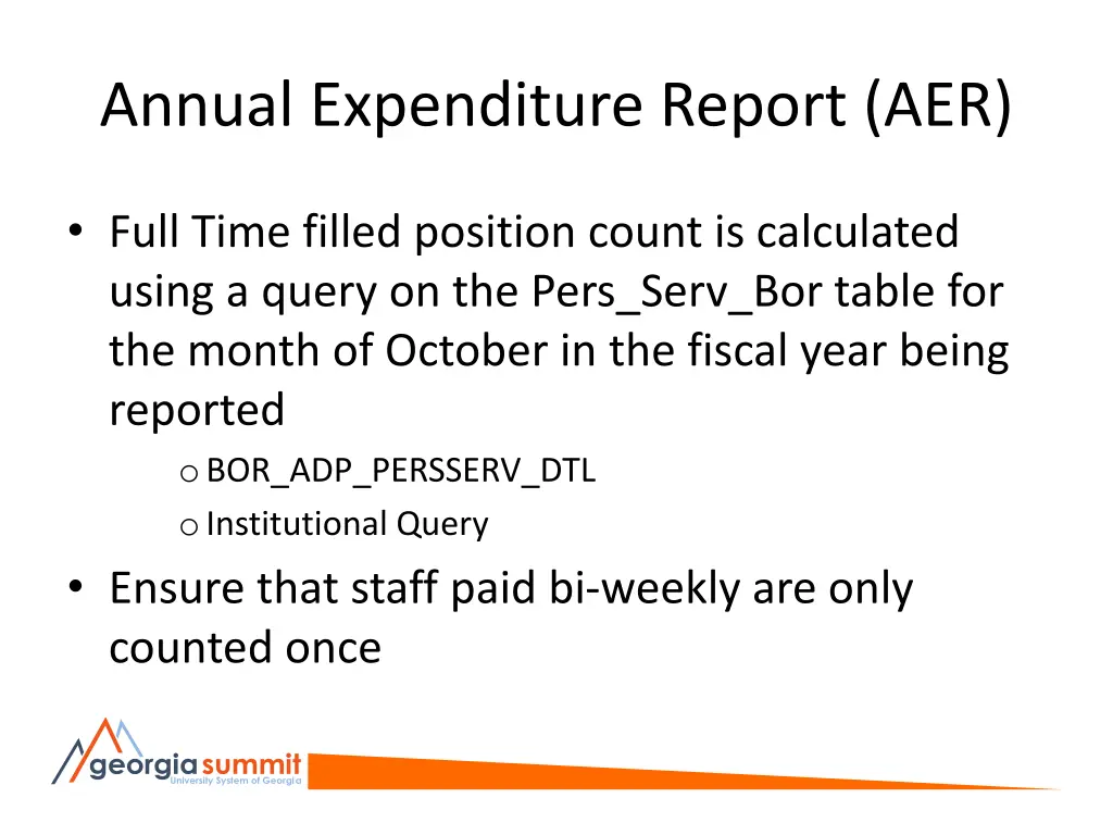 annual expenditure report aer 1