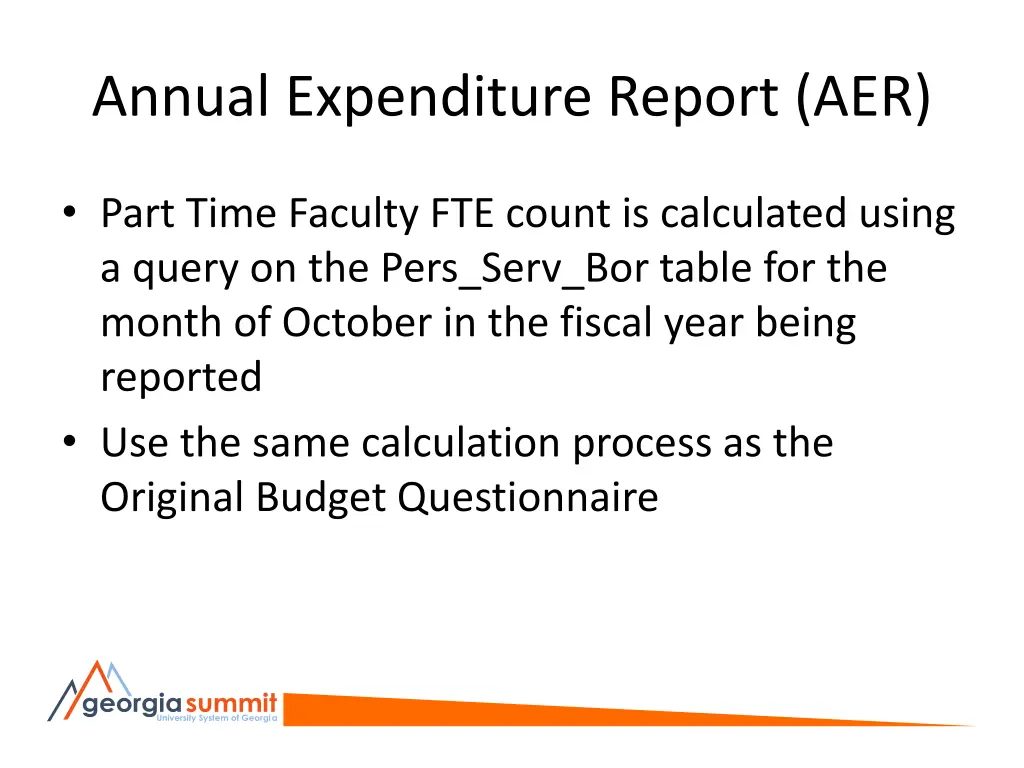 annual expenditure report aer 2