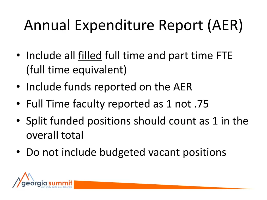 annual expenditure report aer