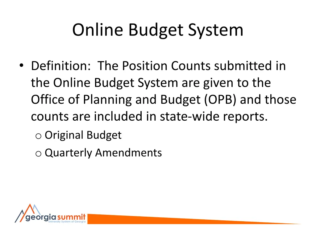 online budget system