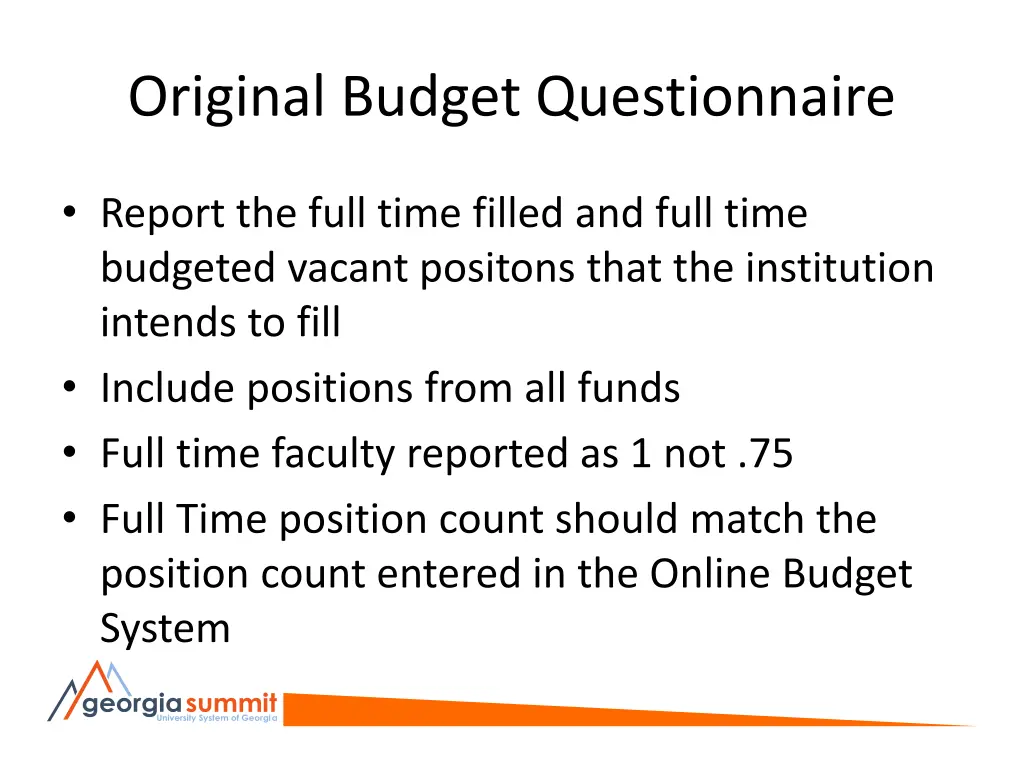 original budget questionnaire 1