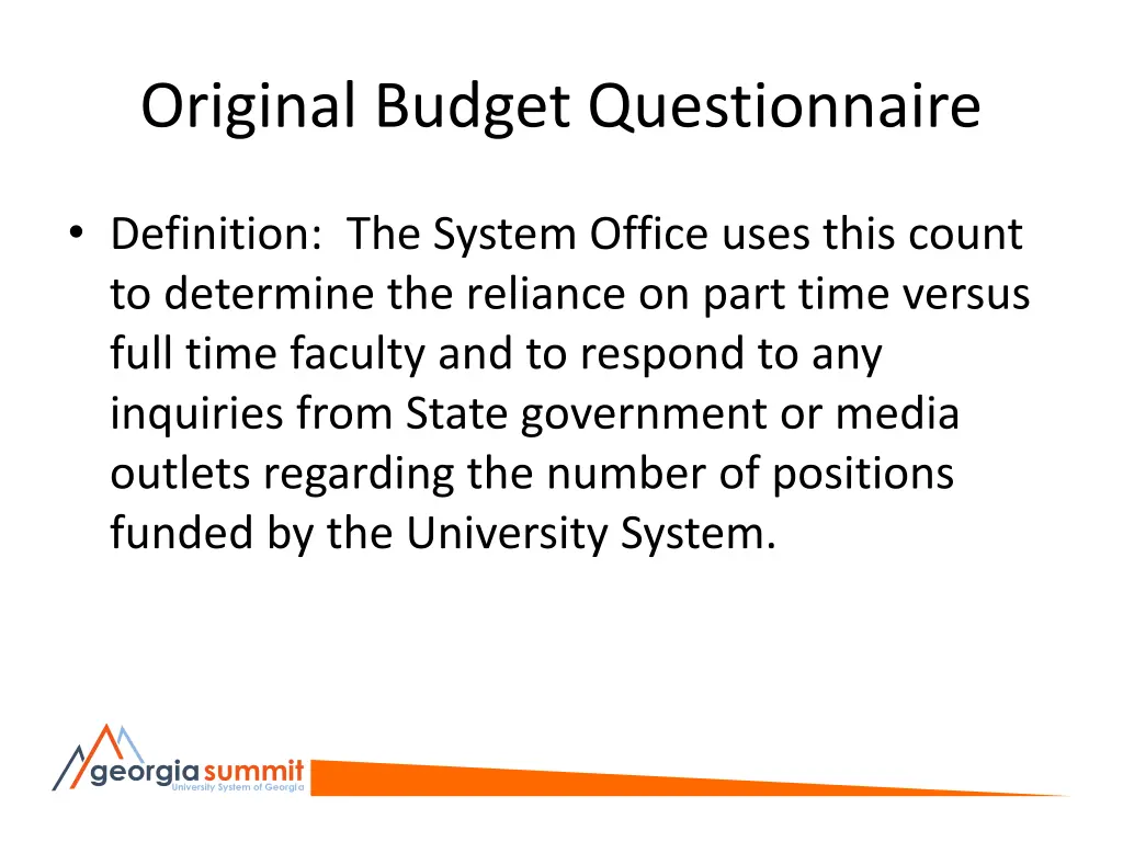 original budget questionnaire