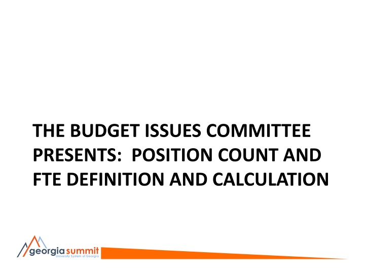 the budget issues committee presents position