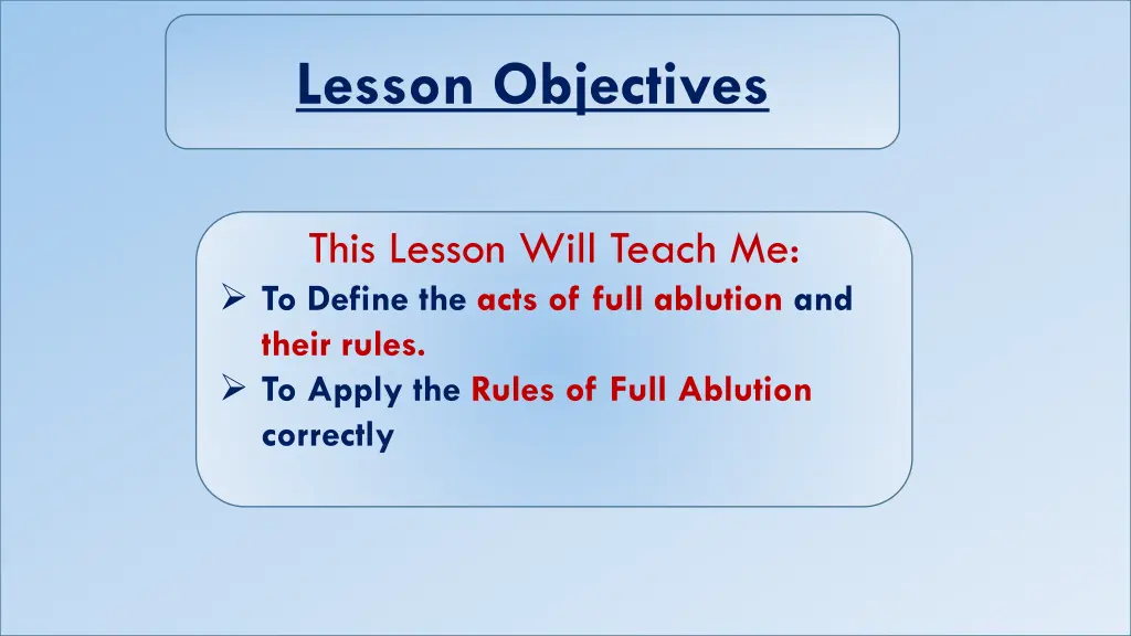 lesson objectives