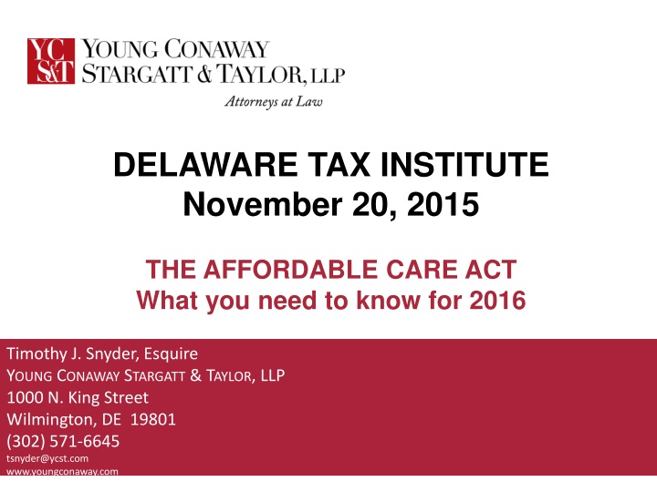 delaware tax institute november 20 2015