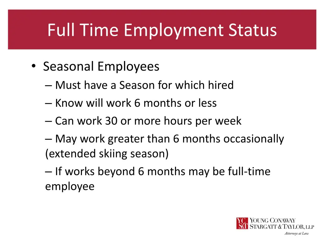 full time employment status 10