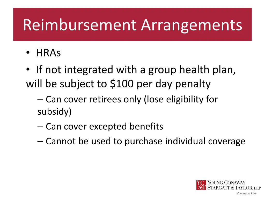 reimbursement arrangements 11