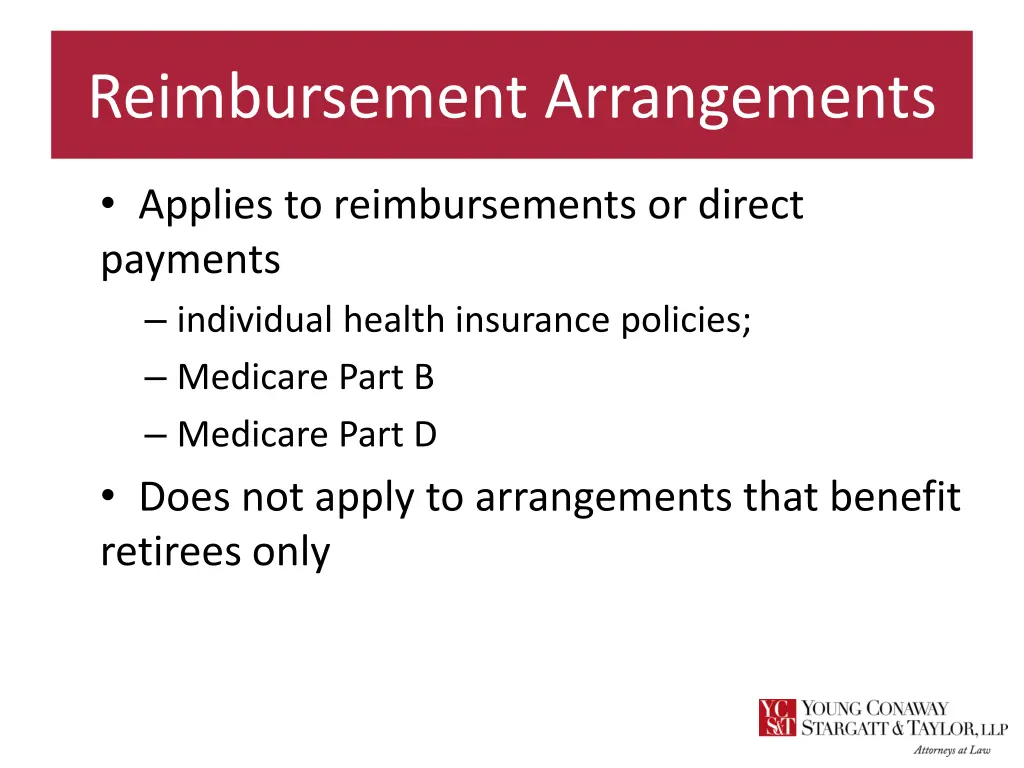 reimbursement arrangements 3