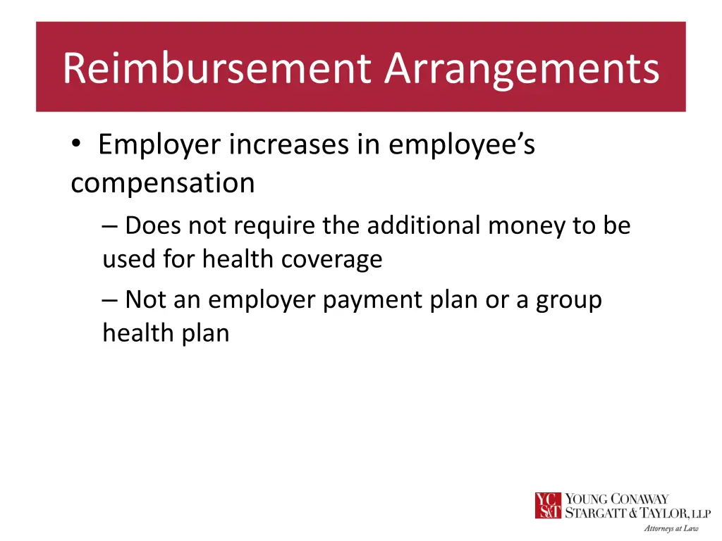 reimbursement arrangements 4