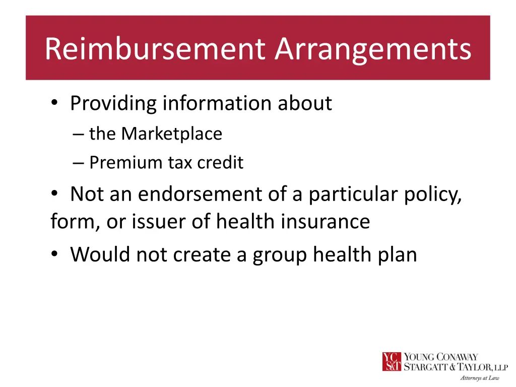 reimbursement arrangements 6