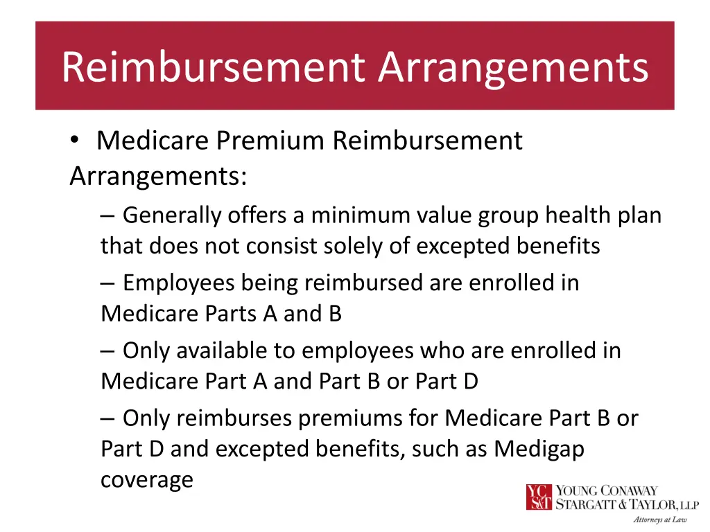 reimbursement arrangements 9