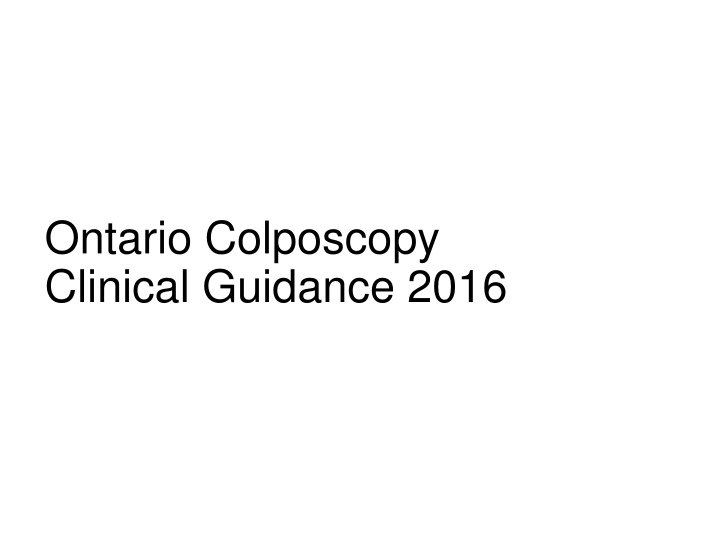 ontario colposcopy clinical guidance 2016