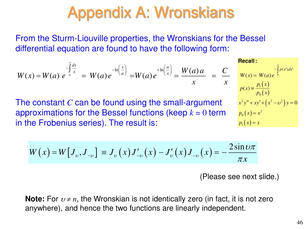 appendix a wronskians