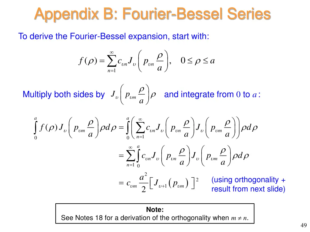 appendix b fourier bessel series