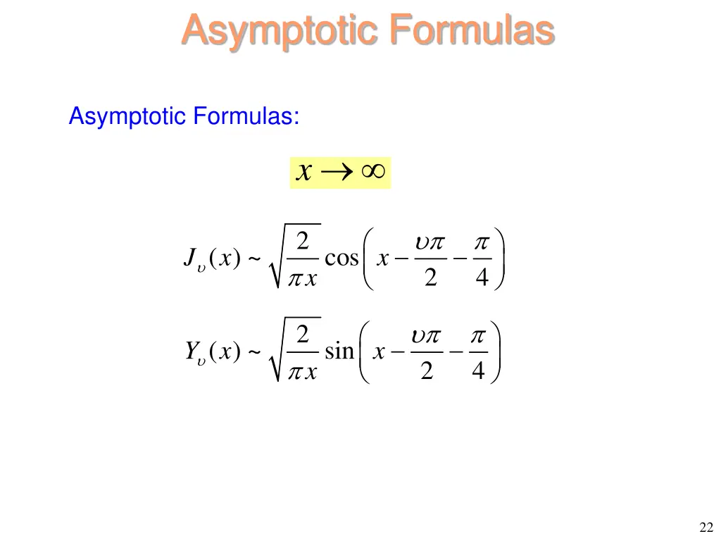asymptotic formulas