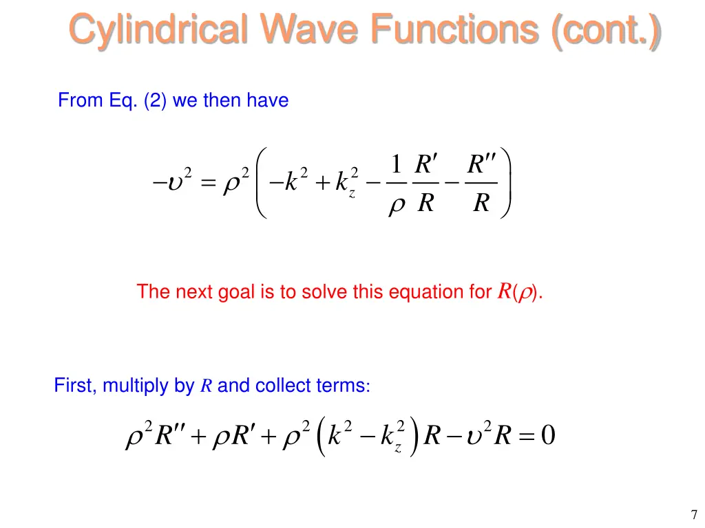 cylindrical wave functions cont 4