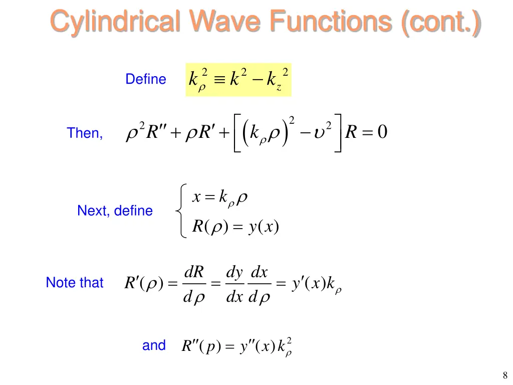 cylindrical wave functions cont 5
