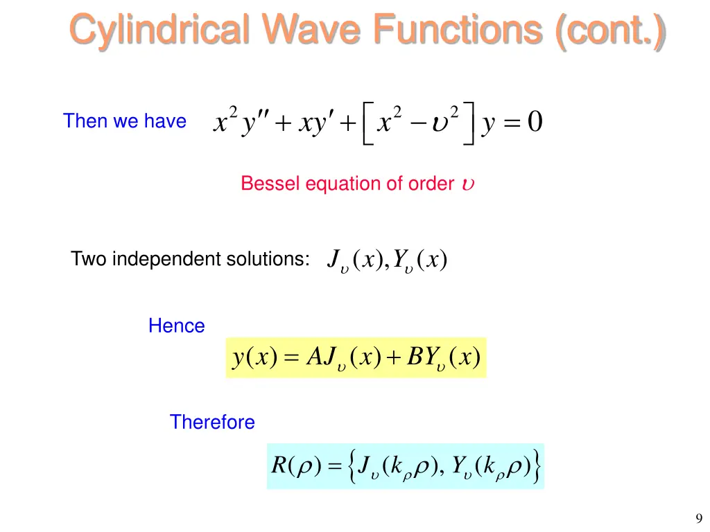 cylindrical wave functions cont 6