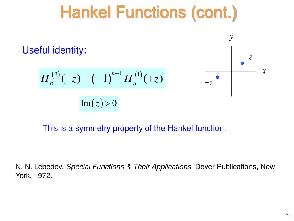 hankel functions cont