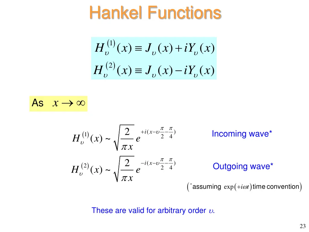 hankel functions