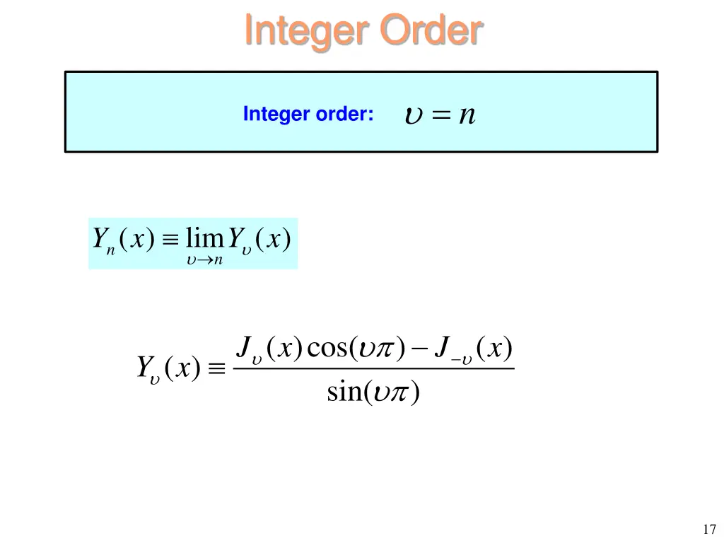 integer order