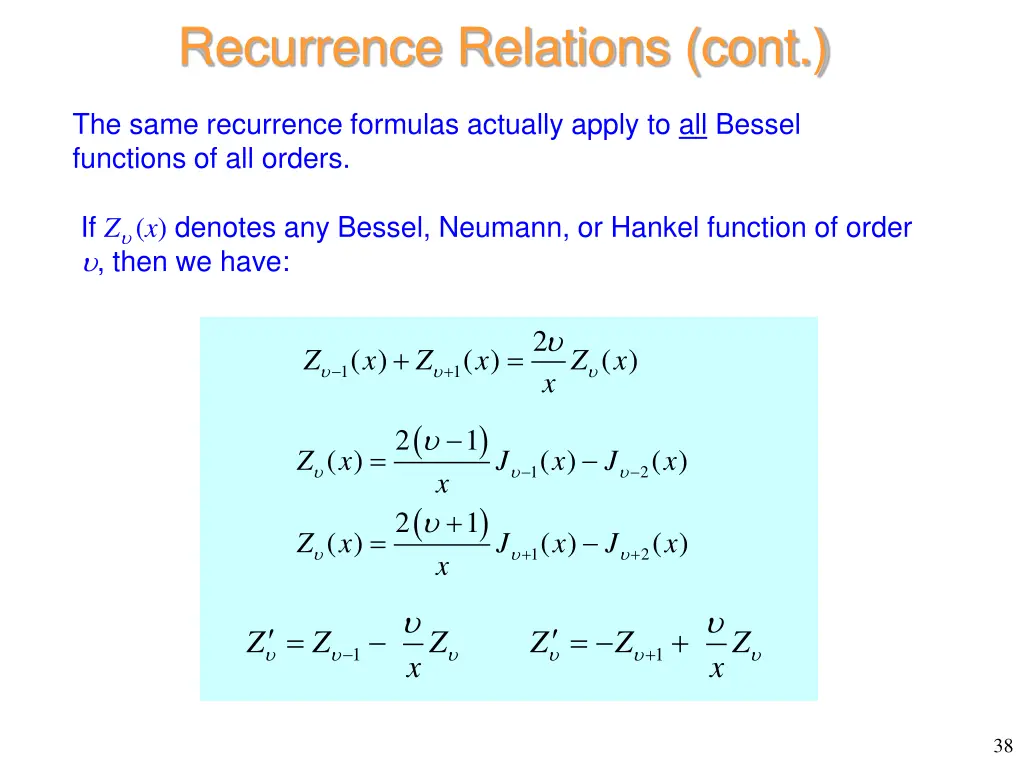 recurrence relations cont 4
