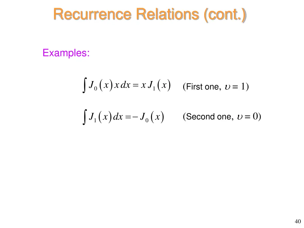 recurrence relations cont 6