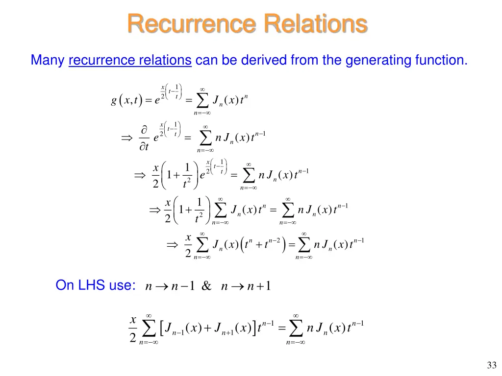 recurrence relations