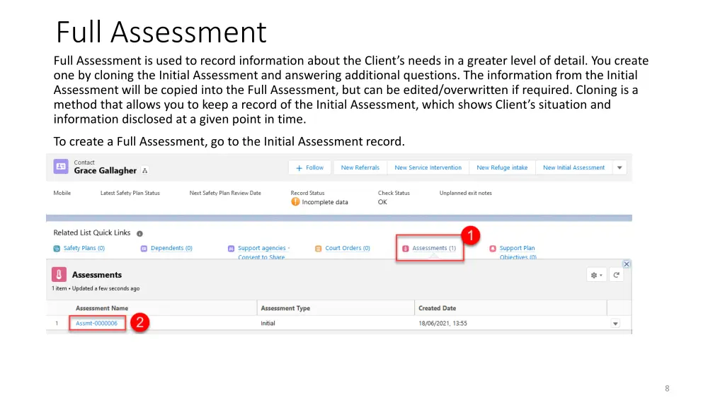 full assessment