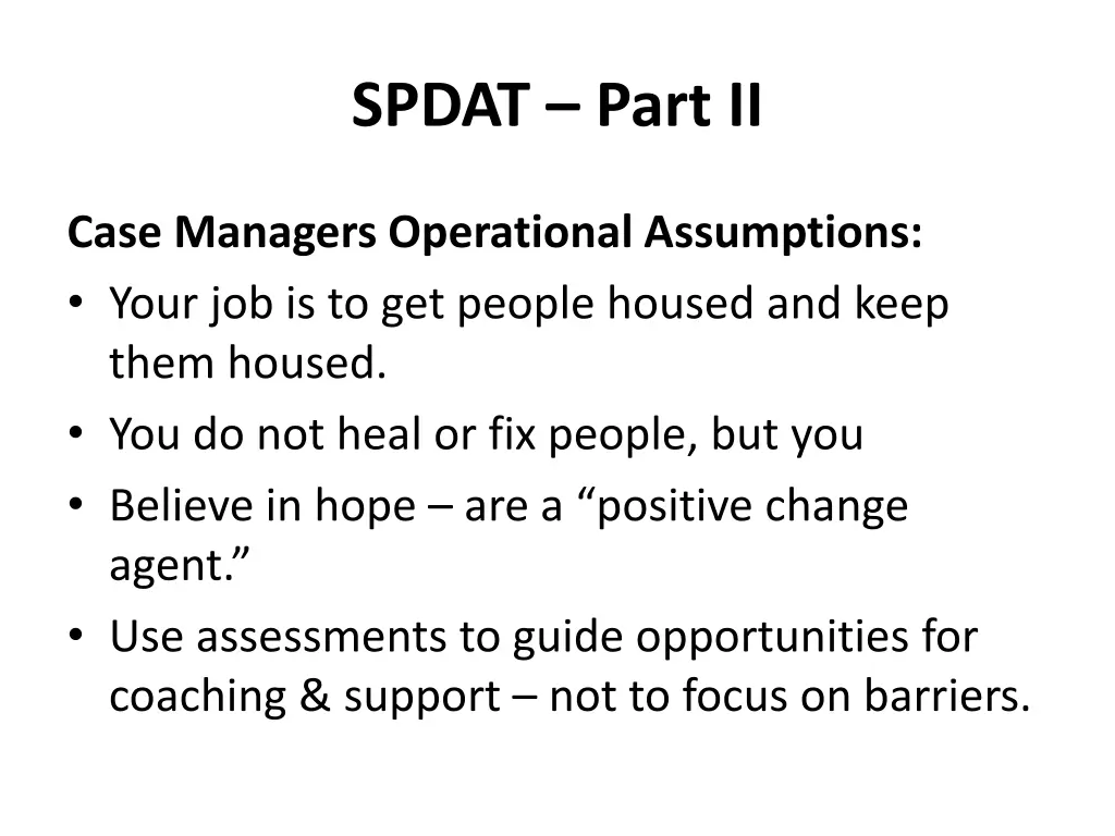 spdat part ii