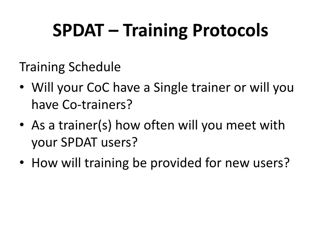 spdat training protocols