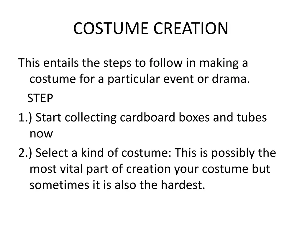 costume creation