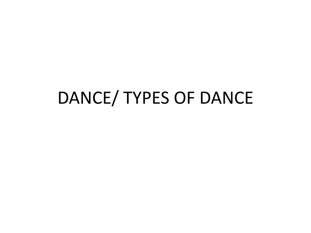 dance types of dance