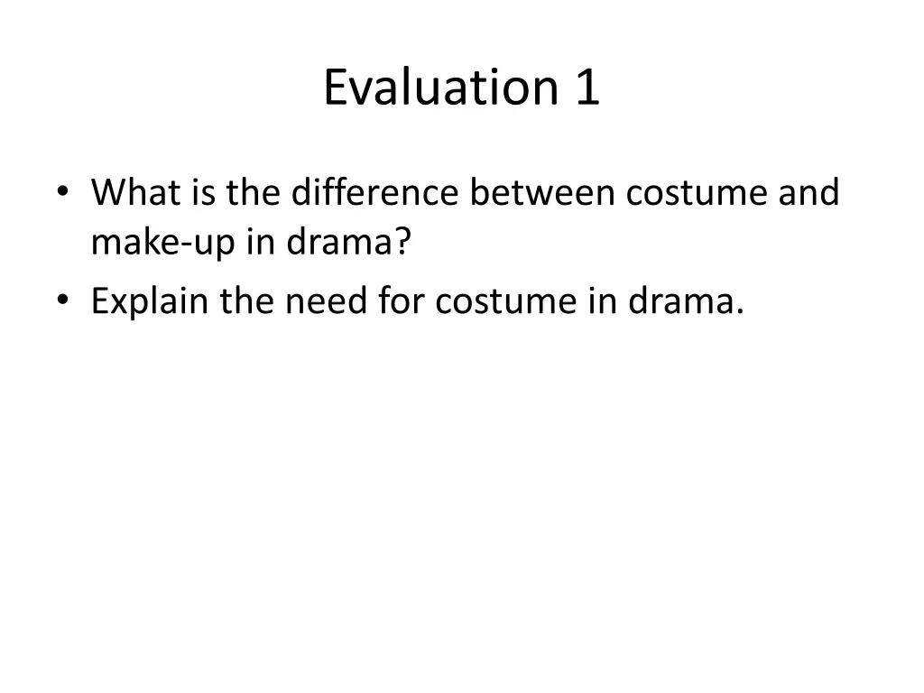 evaluation 1