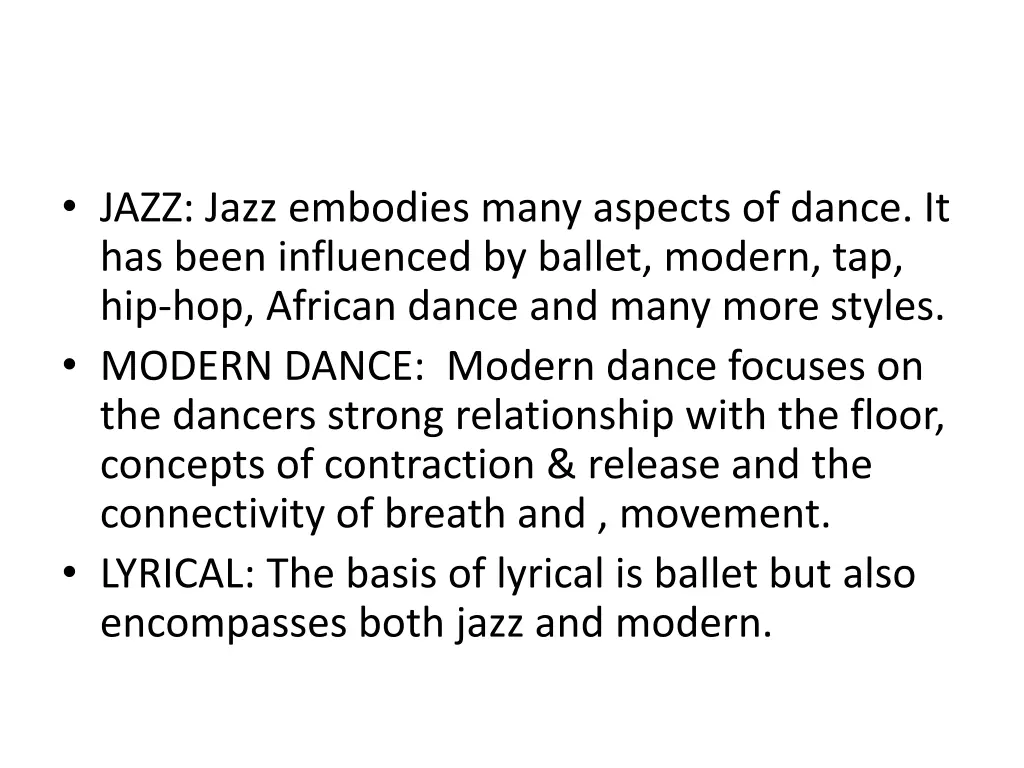 jazz jazz embodies many aspects of dance