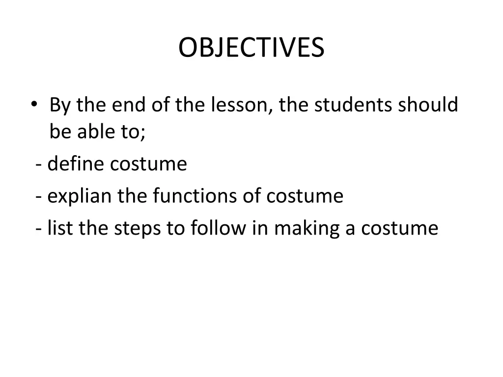 objectives