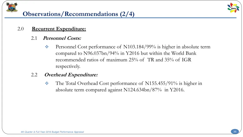 observations recommendations 2 4