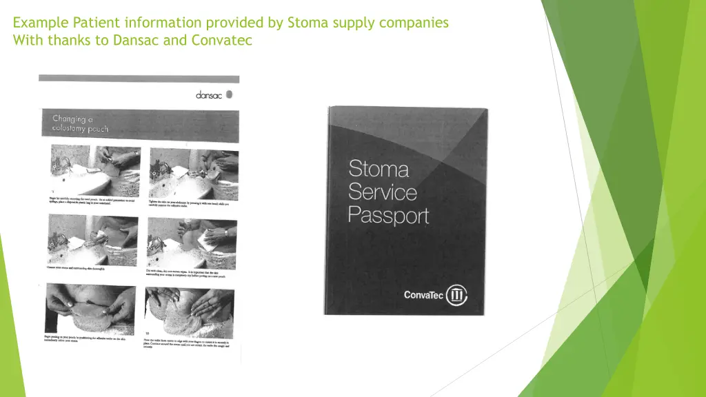 example patient information provided by stoma