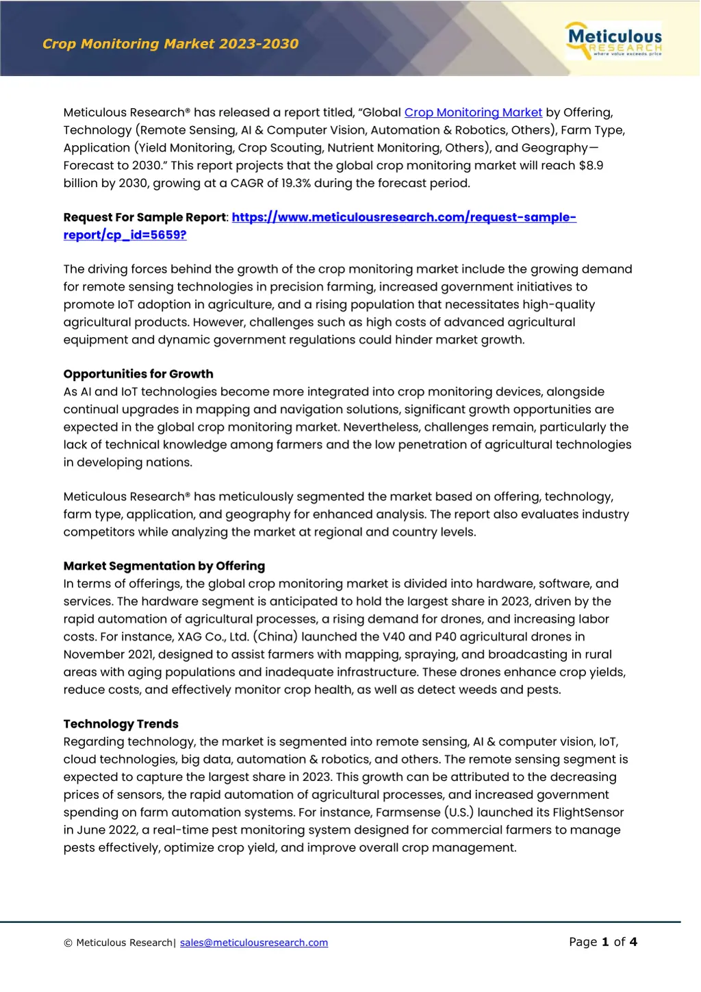 crop monitoring market 202 3 203 0