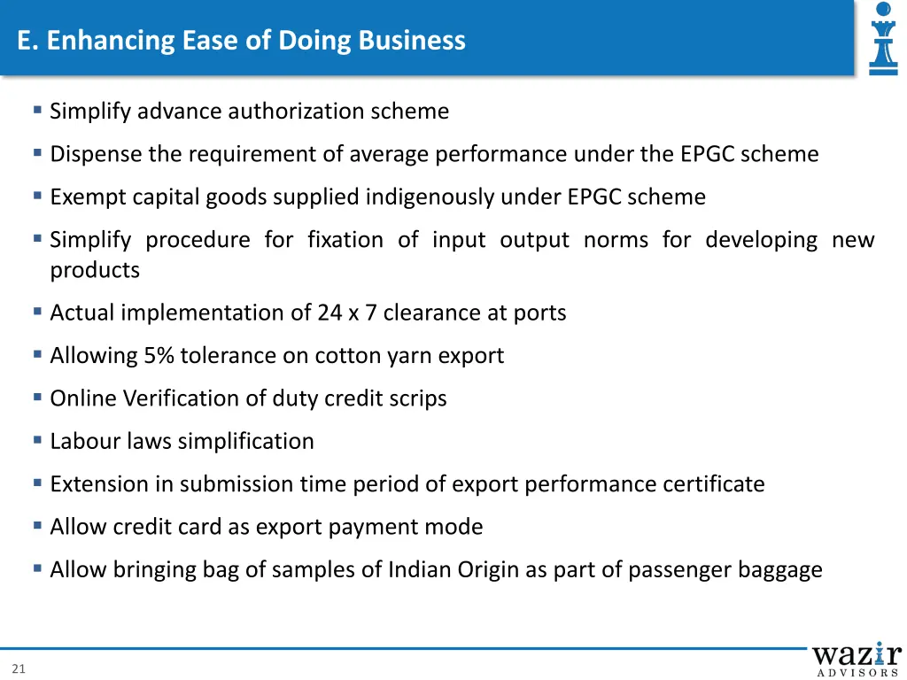 e enhancing ease of doing business