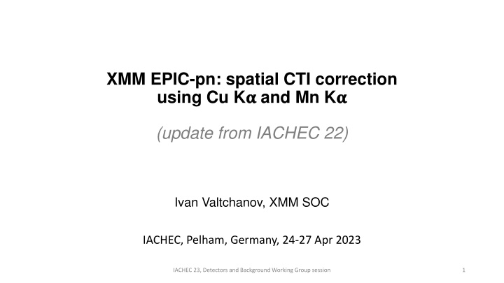 xmm epic pn spatial cti correction using