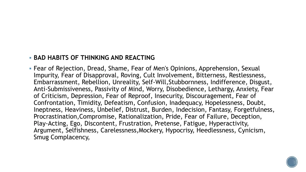 bad habits of thinking and reacting