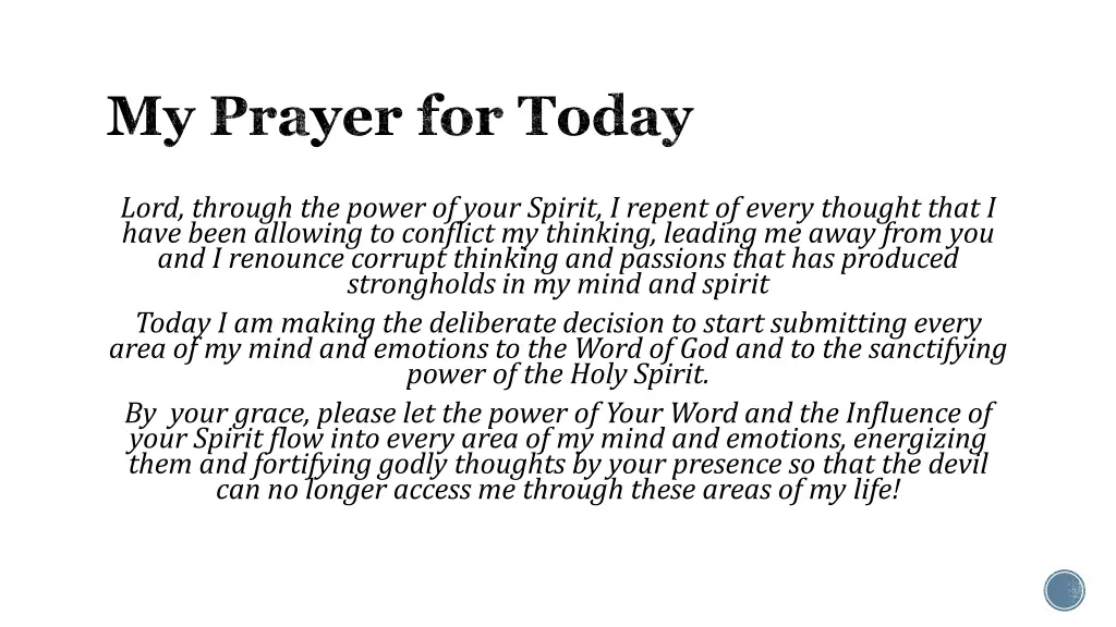 my prayer for today