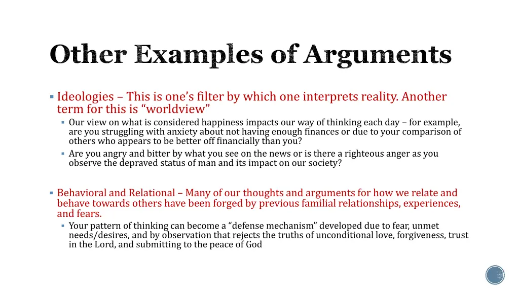 other examples of arguments