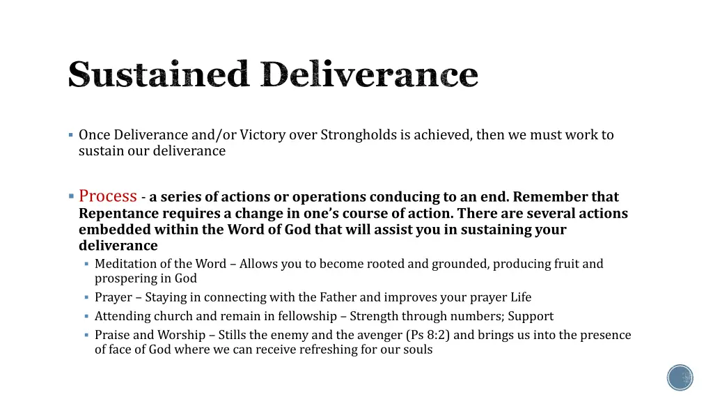 sustained deliverance