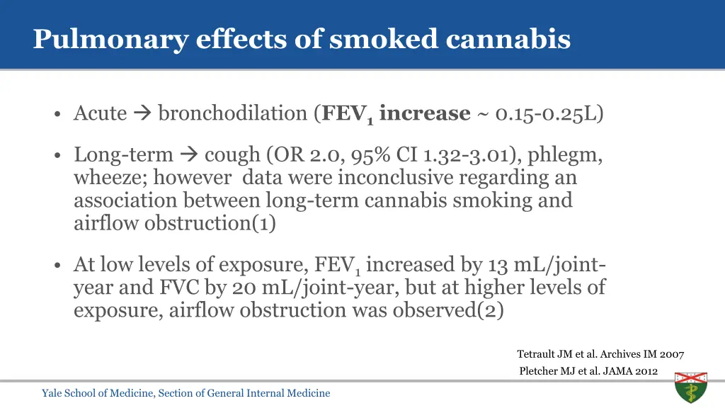 pulmonary effects of smoked cannabis